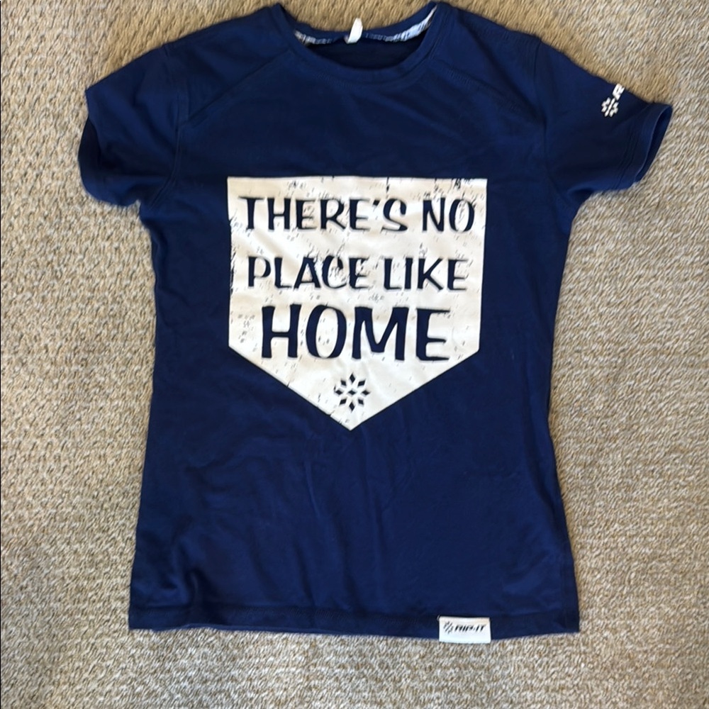 Girls softball “Rip- It” brand Navy and White Short Sleeve Tee Graphic